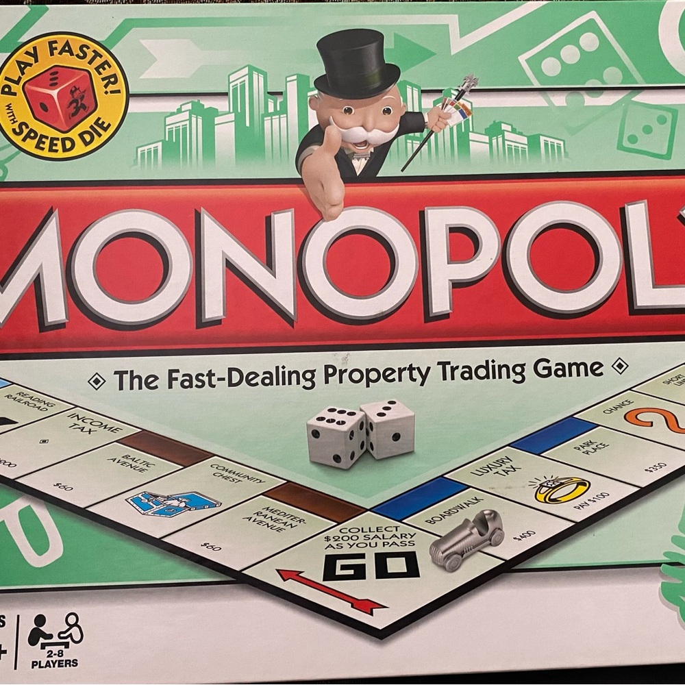 Monopoly  Board  Game - Classic Edition with Speed Die – Complete & Excellent